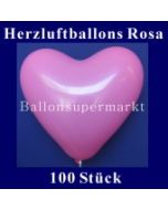 Herzluftballons Rosa 100 Stück