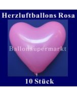 Herzluftballons Rosa 10 Stück