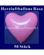 Herzluftballons Rosa 50 Stück