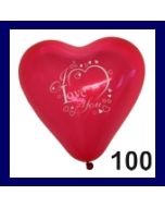 Herzballon I Love You 100 Stück