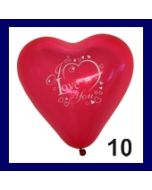 Herzballon I Love You 10 Stück