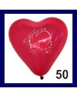 Herzballon I Love You 50 Stück