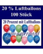 Luftballons 20 Prozent, 100 Stück
