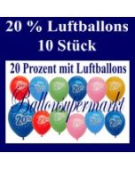 Luftballons 20 Prozent, 10 Stück