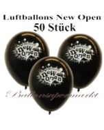 Luftballons Neueröffnung, New Open, Schwarz, 50 Stück