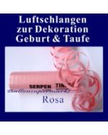 Luftschlangen, Rosa, Geburt und Taufe