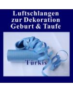 Luftschlangen, Türkis, Geburt und Taufe