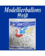 Modellierballons, Weiß, 100 Stück