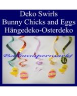 Osterdeko-Swirls, Osterhase, Ostereier, Osterhühnchen