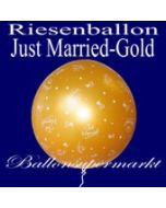 Riesenballon Hochzeit, Just Married, Hochzeitsballon in Gold