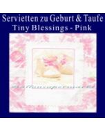 Servietten zu Geburt und Taufe, Pink