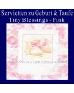 Servietten zu Geburt und Taufe, Pink