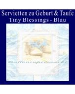 Servietten zu Geburt und Taufe, Blau