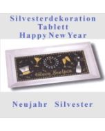 Silvester-Tischdekoration, Tablett Happy New Year