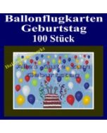 Ballonflugkarten Geburtstag, Luftballons zur Geburtstagsfeier steigen lassen, 100 Stück