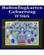 Ballonflugkarten Geburtstag, Luftballons zur Geburtstagsfeier steigen lassen, 10 Stück