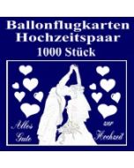 Ballonflugkarten Hochzeit, Hochzeitspaar, Glückwünsche, 1000 Karten
