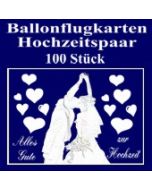 Ballonflugkarten Hochzeit, Hochzeitspaar, Glückwünsche, 100 Karten