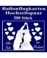 Ballonflugkarten Hochzeit, Hochzeitspaar, Glückwünsche, 500 Karten