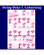 String Dekoration 1. Geburtstag, Rosa