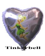 Luftballon Tinkerbell Herzluftballon, Folienballon mit Ballongas Helium