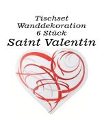 Tischset, Wanddekoration, Saint Valentin,6 Stück