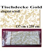 Tischläufer, Tischdecke Gold, Elegant Scroll