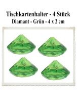 Tischkartenhalter Diamant Grün, 4 Stück, 4 x 2 cm