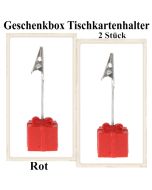 Tischkartenhalter Geschenkbox Rot 2 Stück