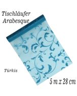 Tischläufer, Tischdecke Arabesque Türkis, 5 Meter Rolle