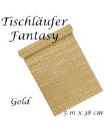 Tischläufer, Tischdecke Fantasy, Gold, 5 Meter Rolle