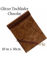 Tischläufer, Tischdecke, Glitzer, Vlies, chocolat