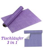 Tischläufer, Tischsets, Karomuster, lila