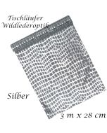 Tischläufer, Tischdecke Wildlederoptik, silber, 3 Meter Rolle