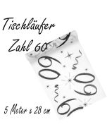 Tischläufer, Tischdecke Zahl 60, 5 Meter Rolle