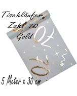 Tischläufer, Tischdecke Zahl 70, gold, 5 Meter Rolle