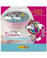 Tortendekoration Einhorn, Tortenaufleger zum Kindergeburtstag