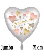 Jumbo Luftballon aus Folie zur Hochzeit, Traumpaar, Herzen, ohne Helium