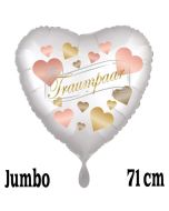 Traumpaar, Herzen, großer Luftballon aus Folie zur Hochzeit, inklusive Helium