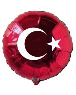 Türkische Flagge Luftballon aus Folie mit Helium-Ballongas, roter Rundballon