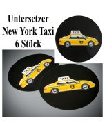 Untersetzer New York Taxi, Partydekoration USA Tischdekoration