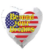 Beyond your Dreams USA Luftballon aus Folie, 45 cm Rundballon mit Helium-Ballongas