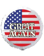 GREAT AGAIN USA Luftballon aus Folie, 45 cm Rundballon mit Helium-Ballongas