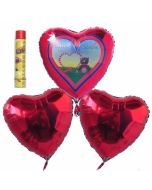 Valentinstag, schwebende Helium Luftballons, Bouquet 11, inklusive Heliumdose, Alles Liebe