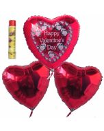 Valentinstag, schwebende Helium Luftballons, Bouquet 7, inklusive Heliumdose, Happy Valentine's Day