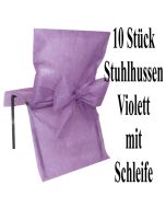 Stuhlhussen, Violett, mit Schleife, 10 Stück