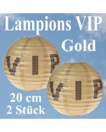 VIP Lampions Gold, 20 cm, 2 Stück Set