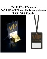 VIP Tischkarten, VIP-Pass, Partydekoration