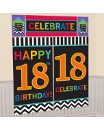 Wanddekoration Celebrate 18, Poster-Set zum 18. Geburtstag