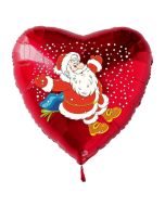 Weihnachtsmann im Schnee Luftballon, Herzballon rot zu Nikolaus und Weihnachten